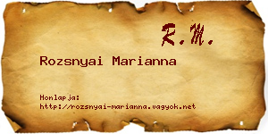 Rozsnyai Marianna névjegykártya