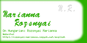 marianna rozsnyai business card